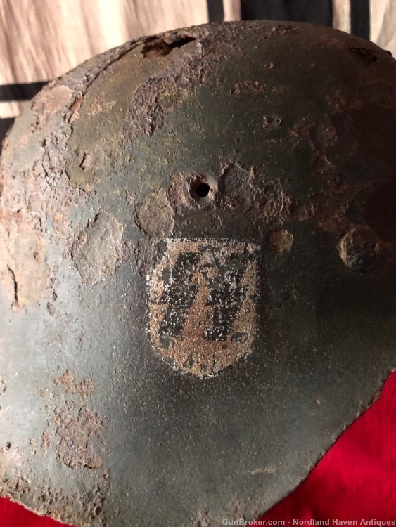 Original WW2 German SS M42 Uniform Helmet Battlefield Excavation Germany-img-2
