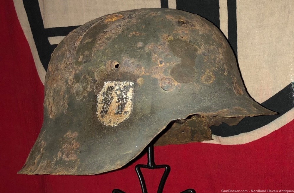 Original WW2 German SS M42 Uniform Helmet Battlefield Excavation Germany-img-5