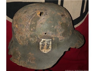 Original WW2 German SS M42 Uniform Helmet Battlefield Excavation Germany