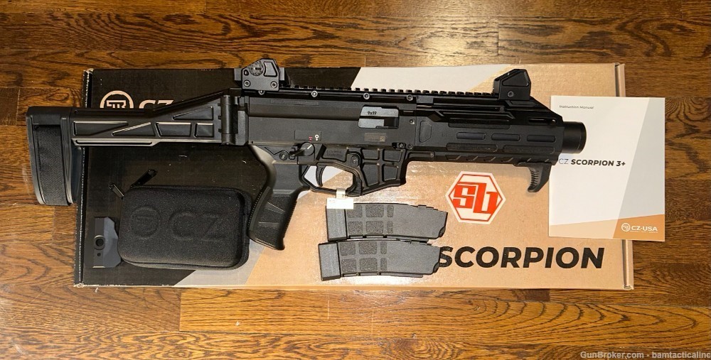 NEW CZ Scorpion Pistol 3+ CZ-Scorpion 3 Plus Scorpion CZ 9mm 91421 w/ Brace-img-0