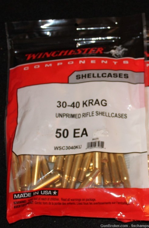 50 New 30-40 Krag Winchester Brass Shellcases  Sealed bag -img-0