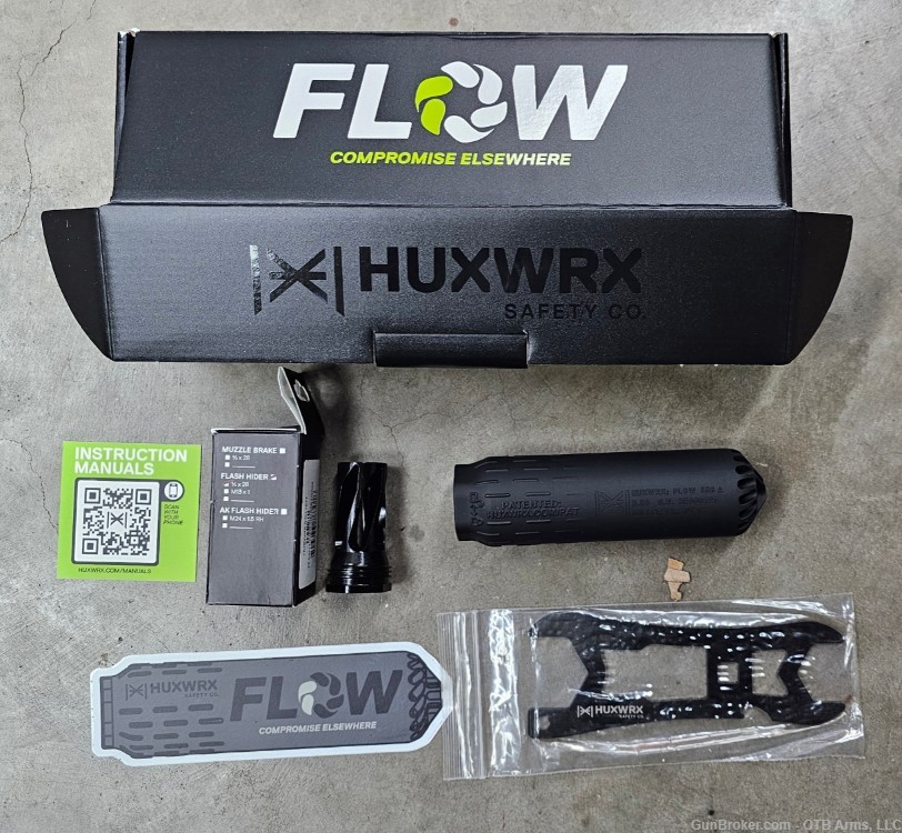 Huxwrx Flow 556K Black 1/2"-28 Muzzle device Under Form 3-img-0