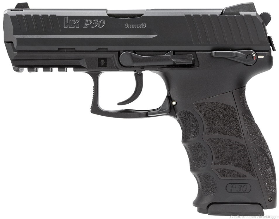 HK 81000113 P30 V3 *MA Compliant 9mm 3.85" 10+1 (2) Black Safety/Decocker  -img-0