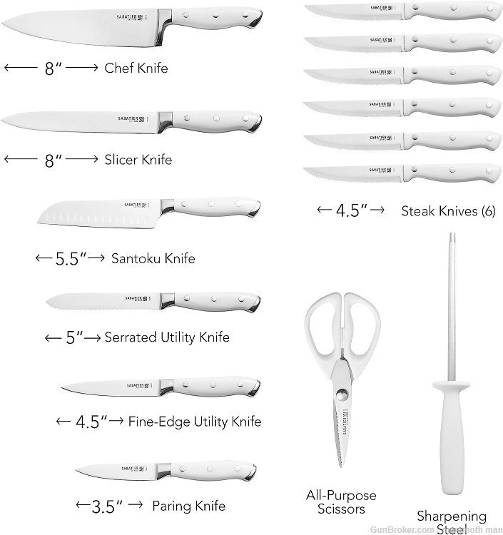 Kitchen knife set wood Block-img-2
