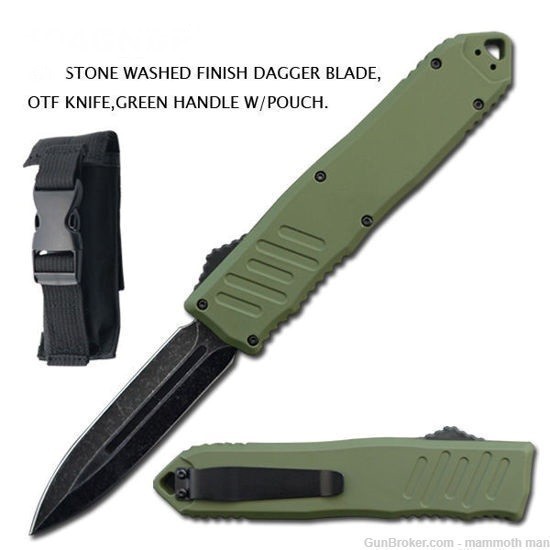 Stonewash automatic Knife Cool reversible clip for left or right hand!-img-0