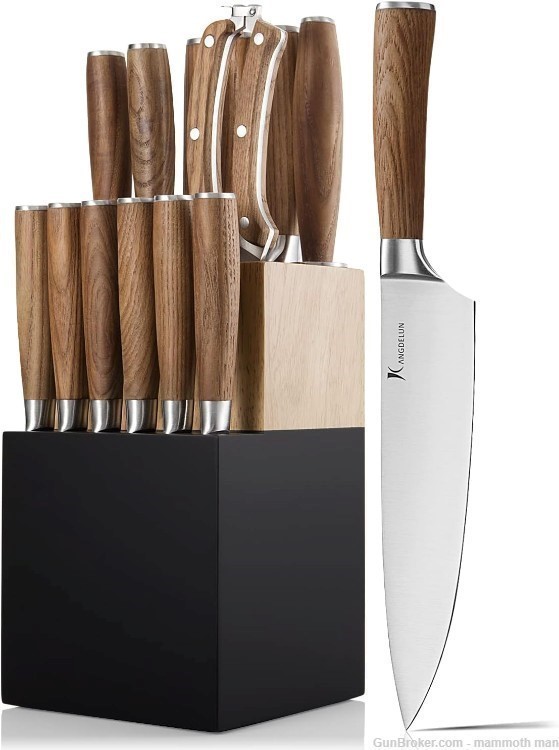 15pc Wood handle knife set. -img-0
