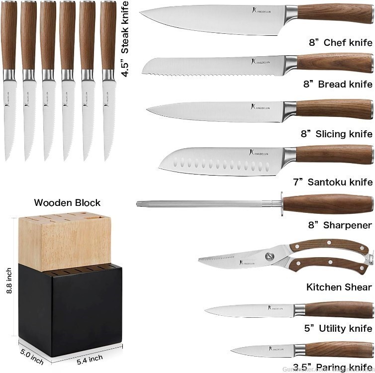 15pc Wood handle knife set. -img-2