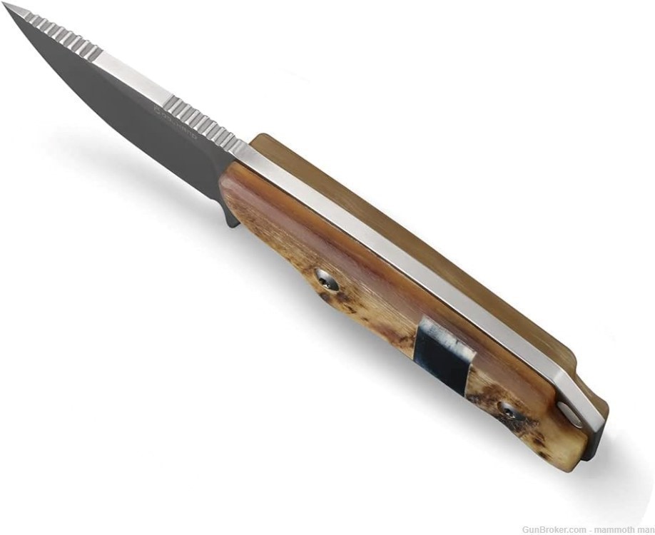 Skinner knife Ram horn leather sheath-img-3