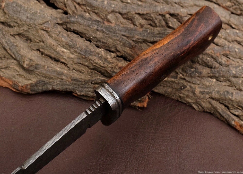  Damascus knife Custom sheath walnut handle-img-0