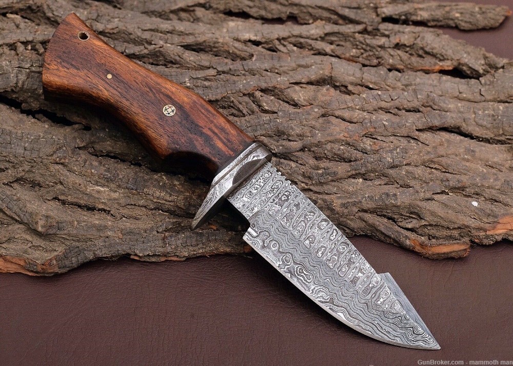  Damascus knife Custom sheath walnut handle-img-2
