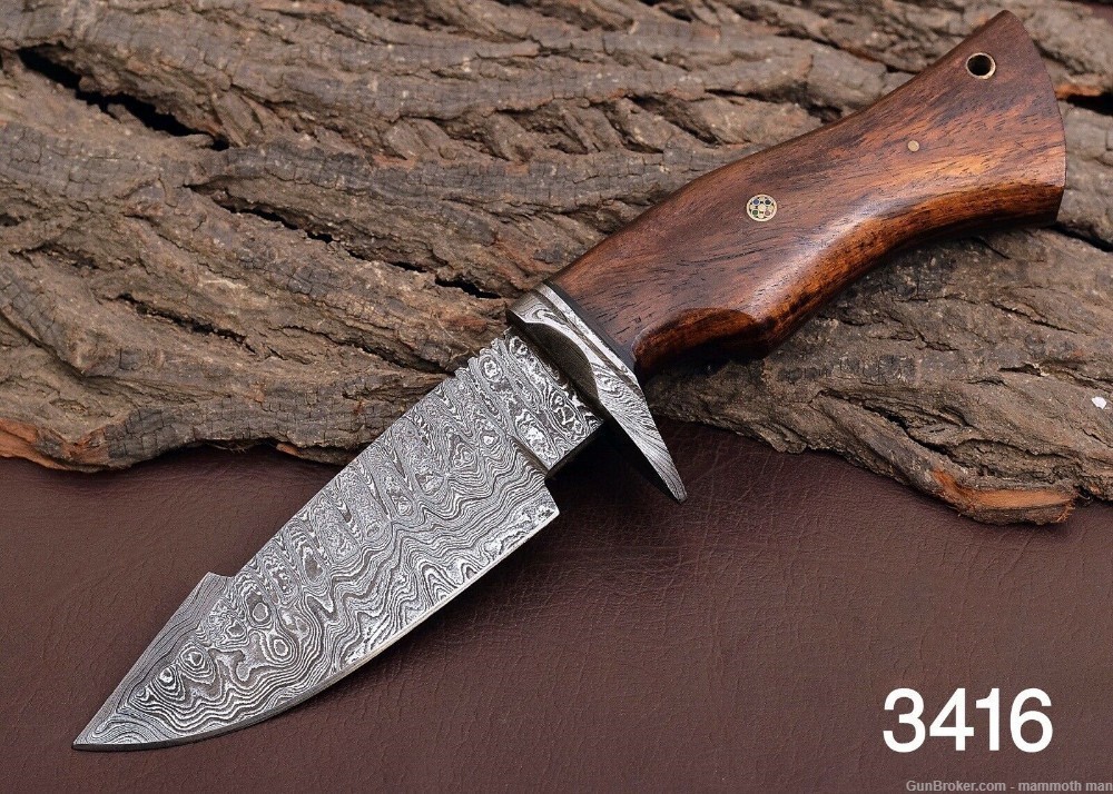  Damascus knife Custom sheath walnut handle-img-4