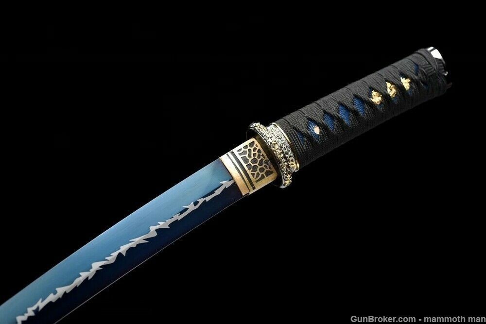 Forged Japanese sword Blue Manganese Steel-img-7