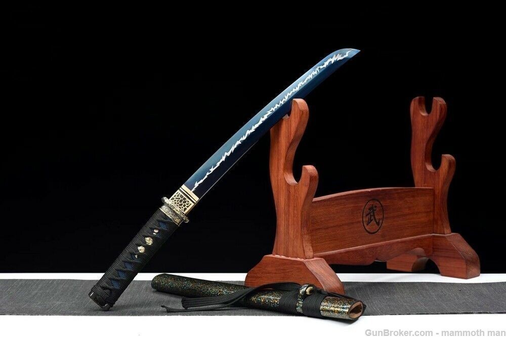Forged Japanese sword Blue Manganese Steel-img-4