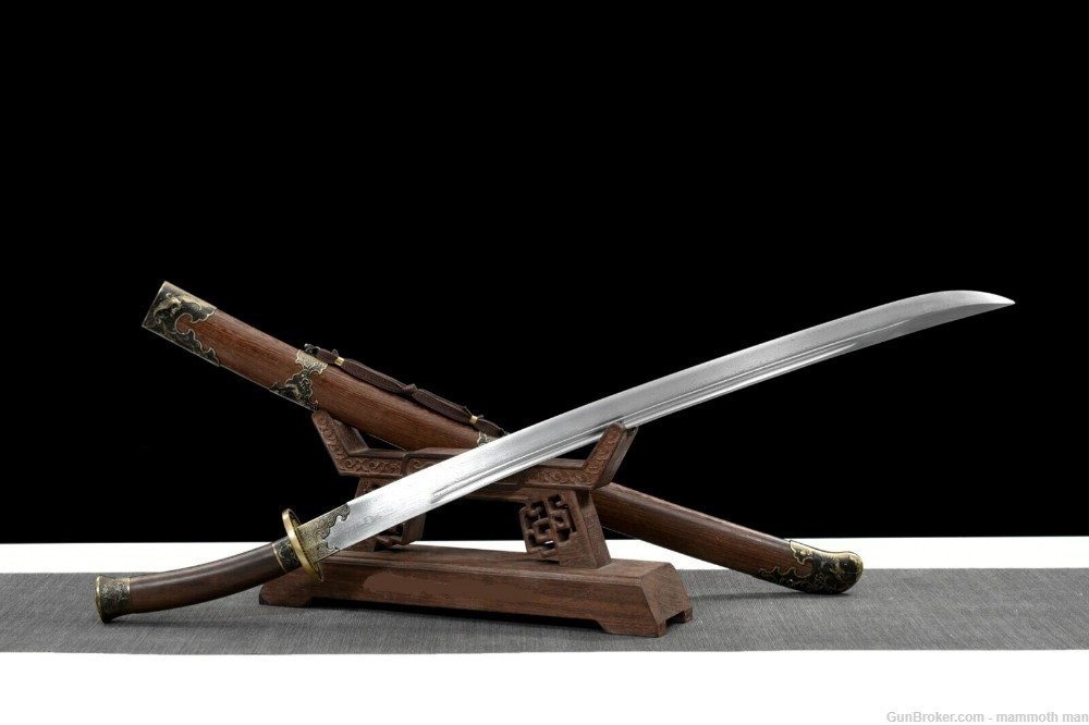 Chinese Qing Dynasty Handmade damascus steel sword-img-1