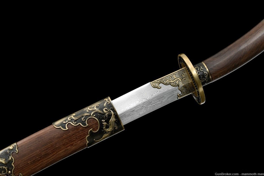 Chinese Qing Dynasty Handmade damascus steel sword-img-5