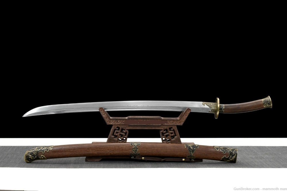 Chinese Qing Dynasty Handmade damascus steel sword-img-3