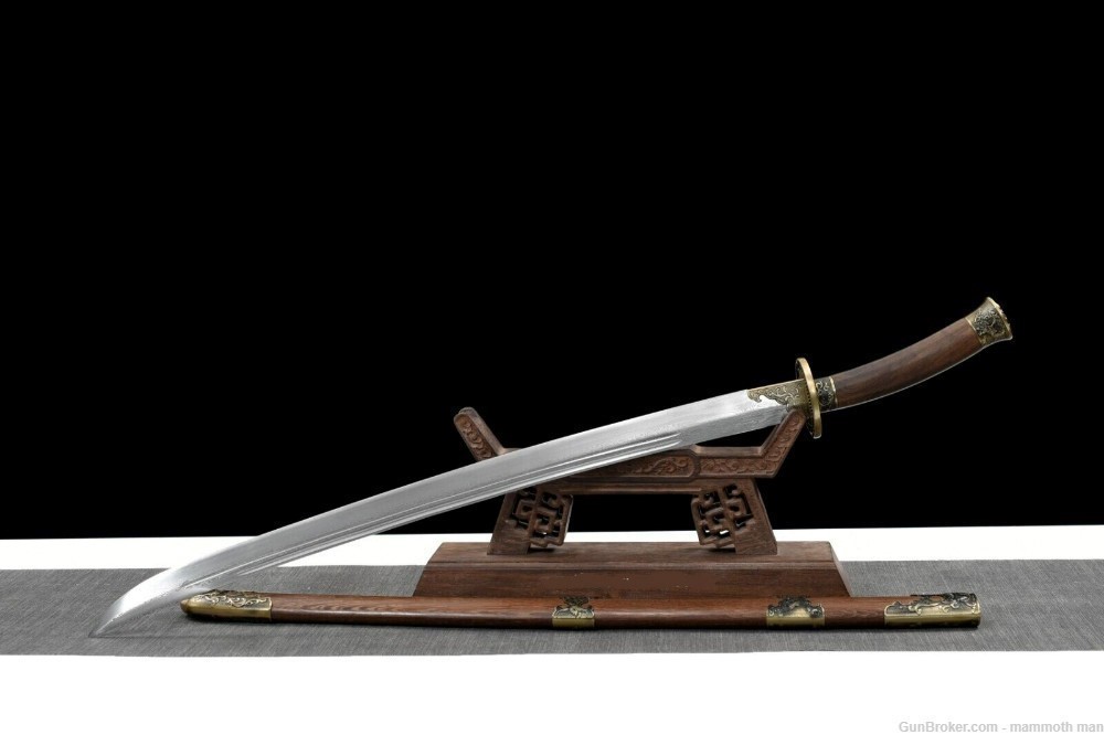Chinese Qing Dynasty Handmade damascus steel sword-img-4