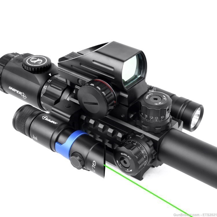 ST6-24x50 Combo Scope Green Laser/ Flashlight/ Holographic Dot Sight-img-8