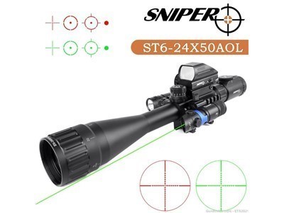 ST6-24x50 Combo Scope Green Laser/ Flashlight/ Holographic Dot Sight