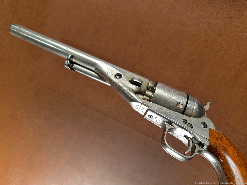 1861 Colt Navy Factory Conversion Revolver HIGH CONDITION .38 CF Nickel-img-4