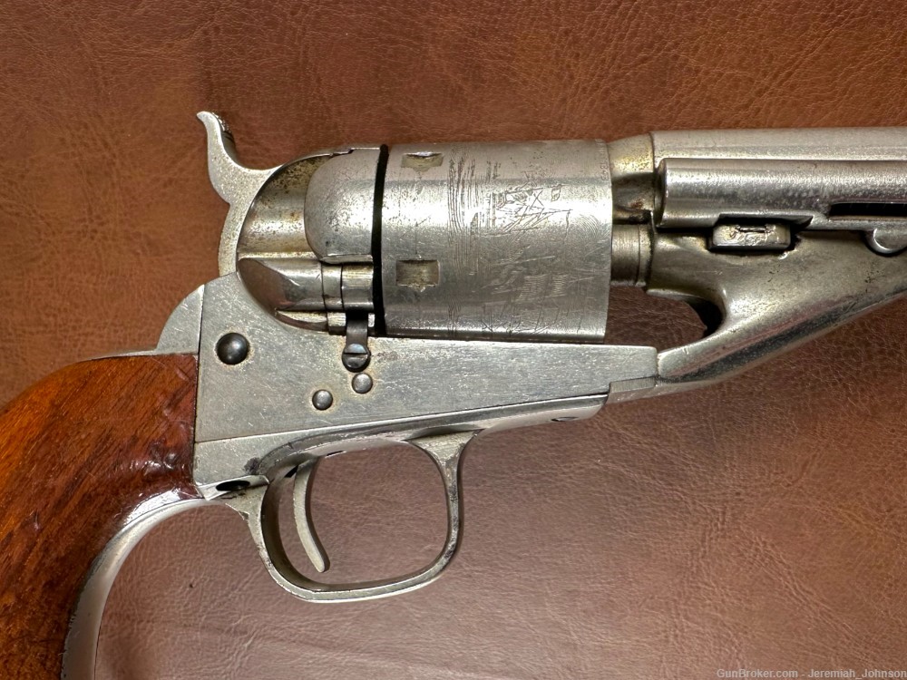1861 Colt Navy Factory Conversion Revolver HIGH CONDITION .38 CF Nickel-img-18