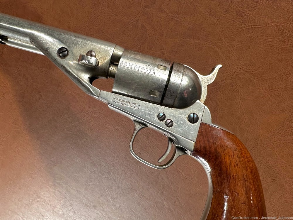 1861 Colt Navy Factory Conversion Revolver HIGH CONDITION .38 CF Nickel-img-2
