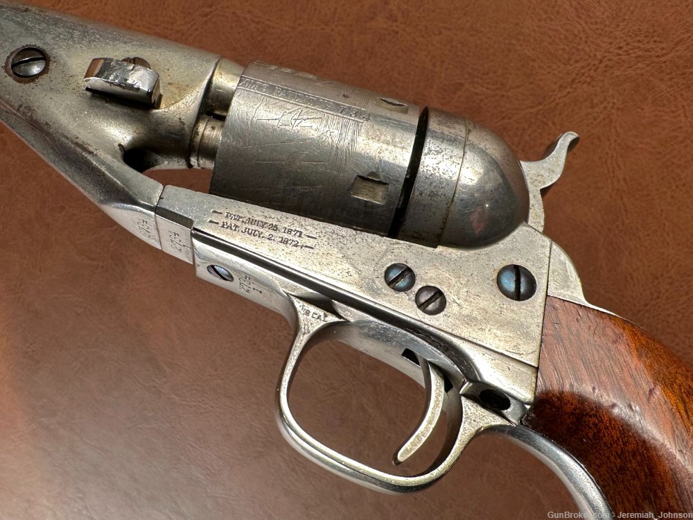 1861 Colt Navy Factory Conversion Revolver HIGH CONDITION .38 CF Nickel-img-3