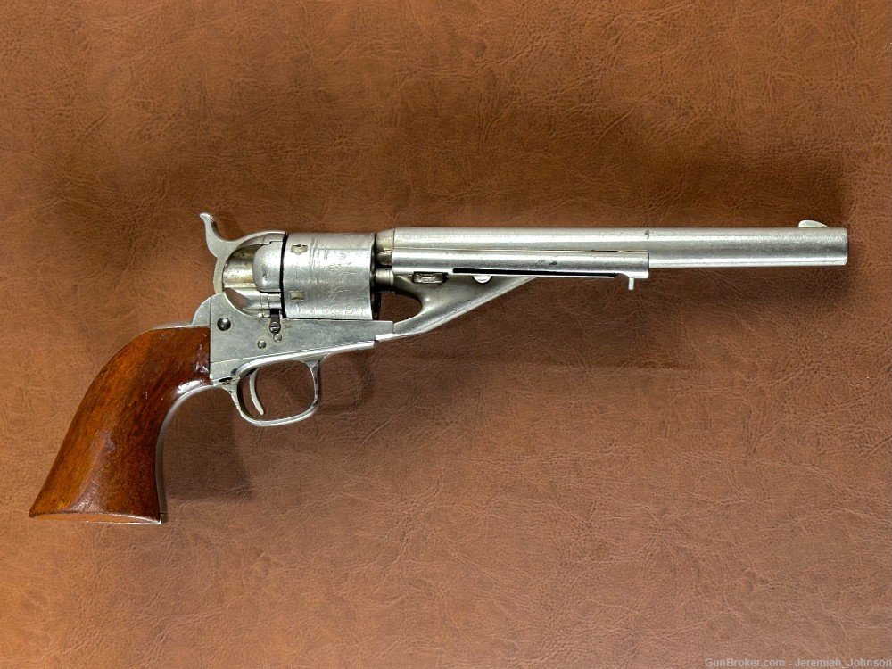 1861 Colt Navy Factory Conversion Revolver HIGH CONDITION .38 CF Nickel-img-0