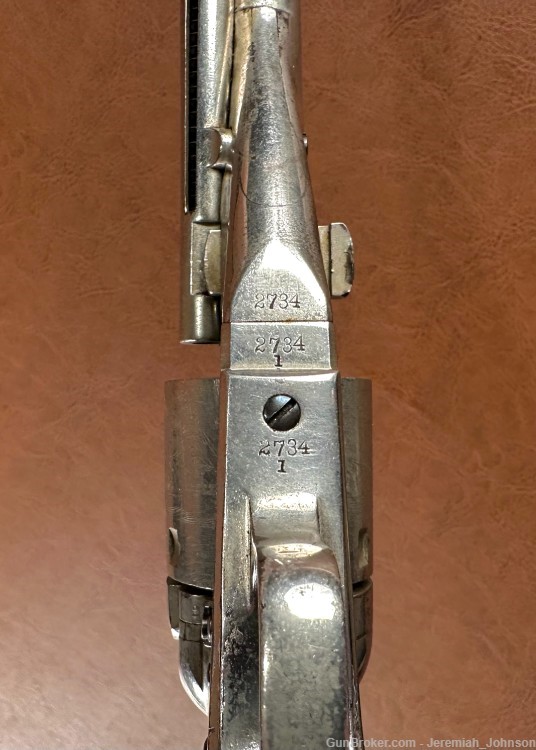 1861 Colt Navy Factory Conversion Revolver HIGH CONDITION .38 CF Nickel-img-10
