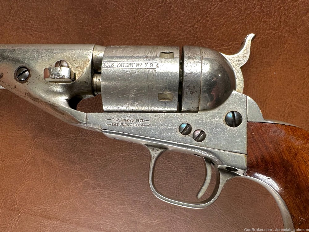 1861 Colt Navy Factory Conversion Revolver HIGH CONDITION .38 CF Nickel-img-13