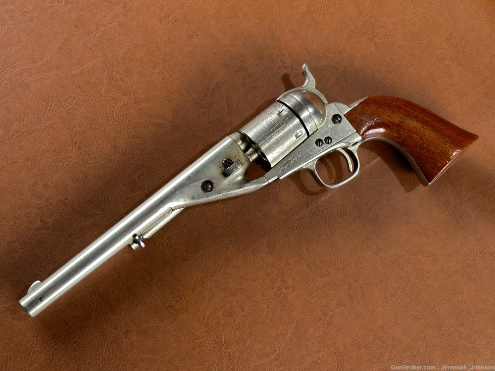 1861 Colt Navy Factory Conversion Revolver HIGH CONDITION .38 CF Nickel-img-20