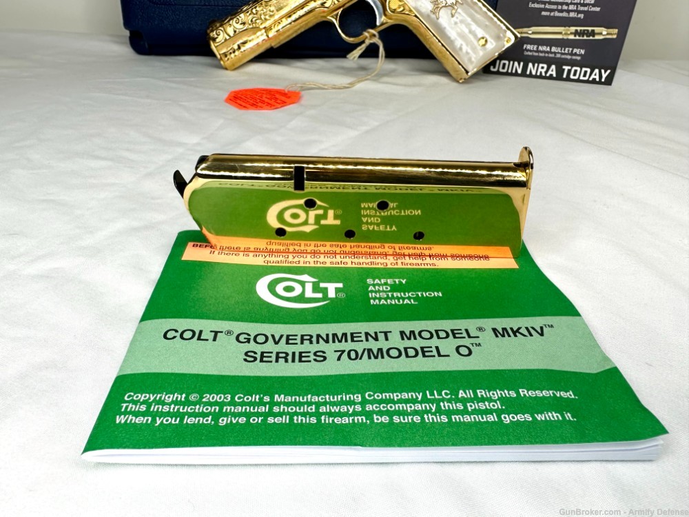 Colt 1911 24k GOLD ENGRAVED custom -img-11