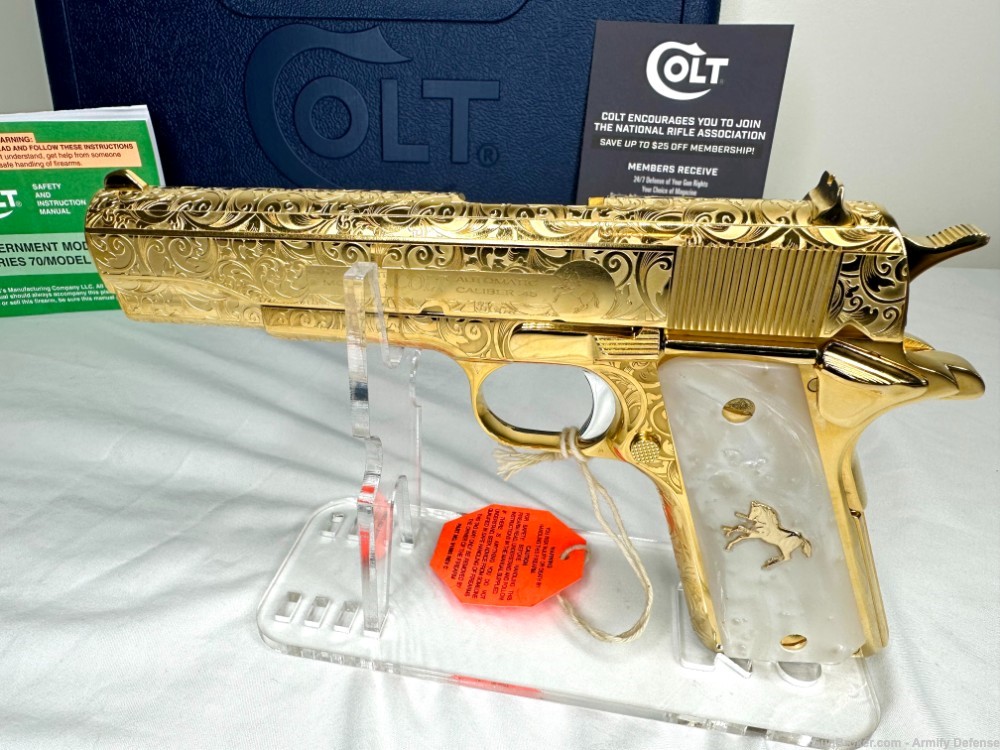 Colt 1911 24k GOLD ENGRAVED custom -img-6