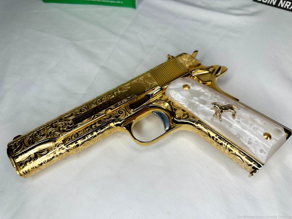 Colt 1911 24k GOLD ENGRAVED custom -img-14