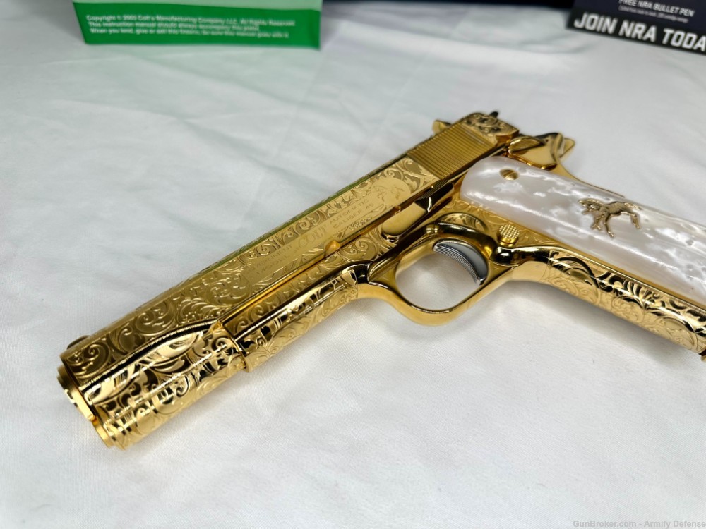 Colt 1911 24k GOLD ENGRAVED custom -img-13