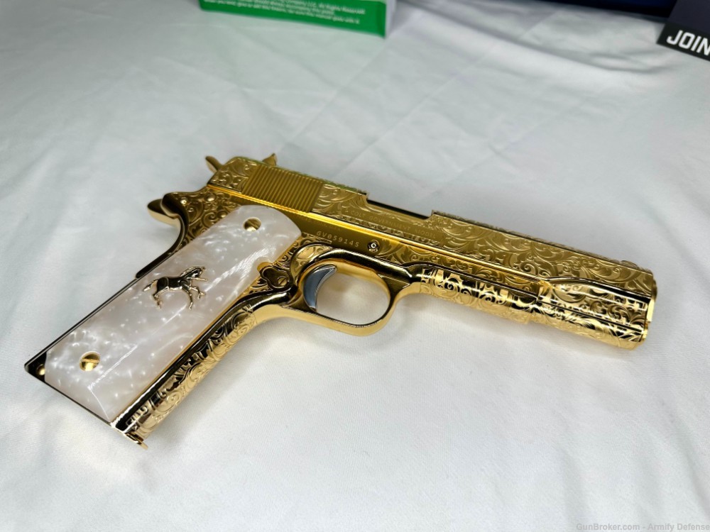 Colt 1911 24k GOLD ENGRAVED custom -img-15
