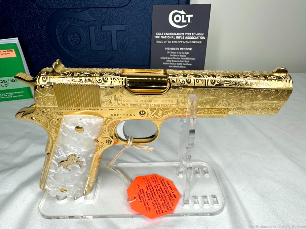 Colt 1911 24k GOLD ENGRAVED custom -img-7