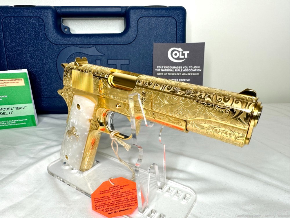 Colt 1911 24k GOLD ENGRAVED custom -img-4