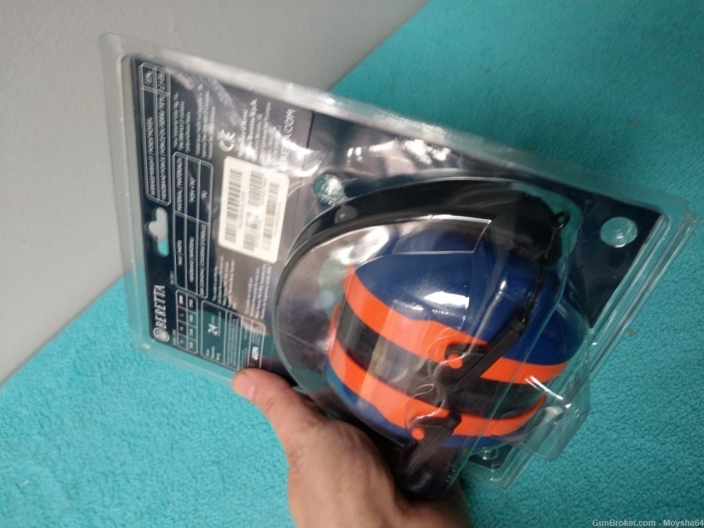 Beretta GridShell Earmuff Ear Protection Blue / Orange made in Italy-img-5