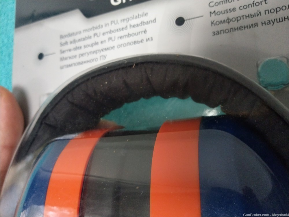 Beretta GridShell Earmuff Ear Protection Blue / Orange made in Italy-img-2