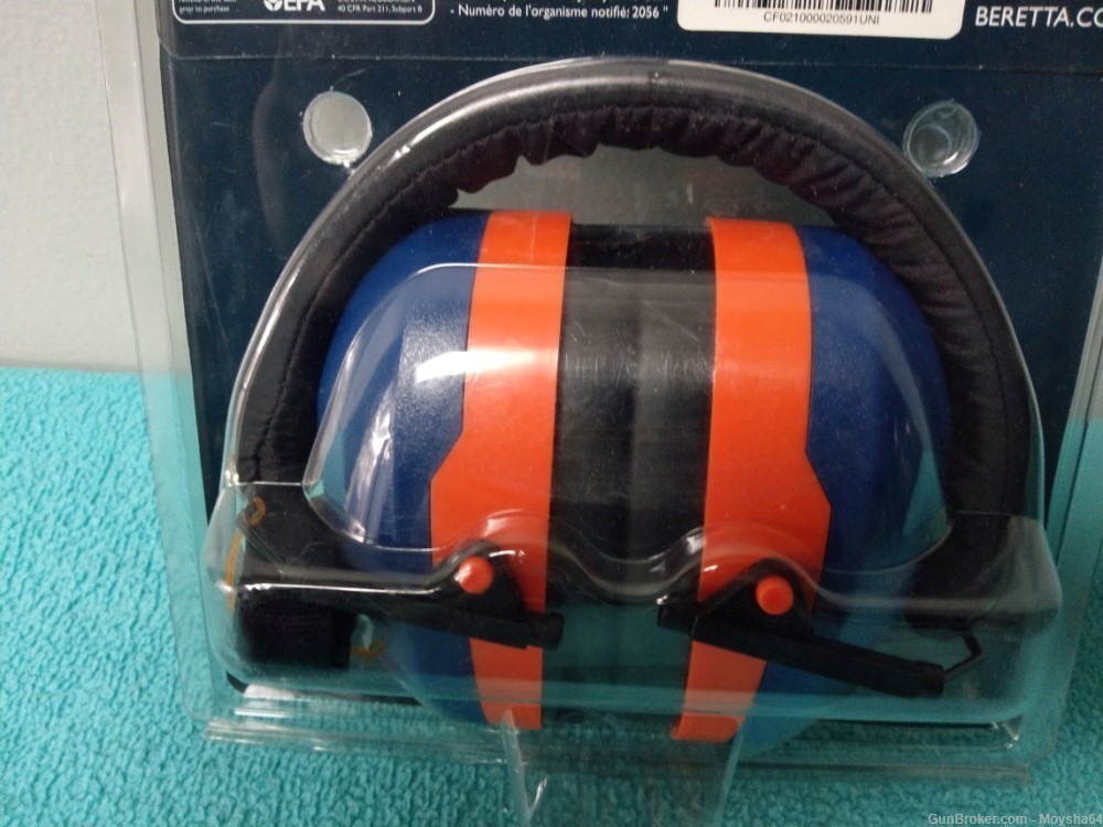 Beretta GridShell Earmuff Ear Protection Blue / Orange made in Italy-img-0