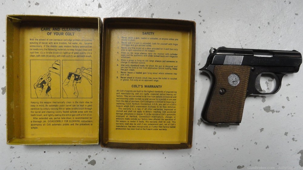 EXCELLENT SHAPE Colt Junior 25 ACP Automatic Vest Pocket Pistol 1908 w/BOX!-img-1