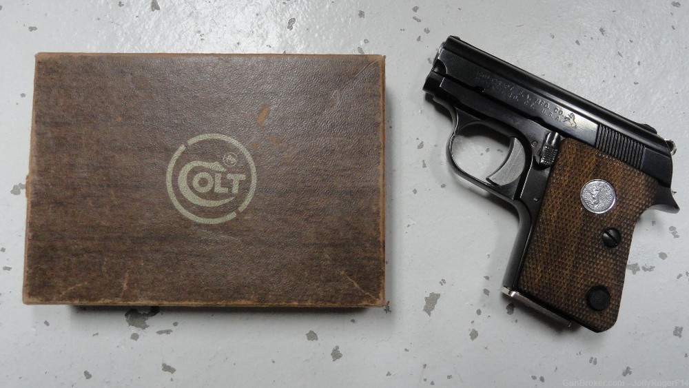 EXCELLENT SHAPE Colt Junior 25 ACP Automatic Vest Pocket Pistol 1908 w/BOX!-img-0