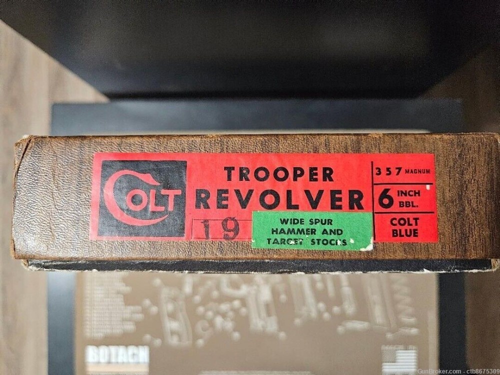 COLT TROOPER 357 CALIBER 6 INCH BARREL ORIGINAL BOX-img-0