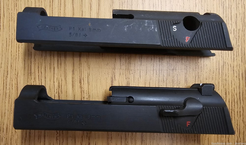 Two Walther P1 9MM Slides -img-3