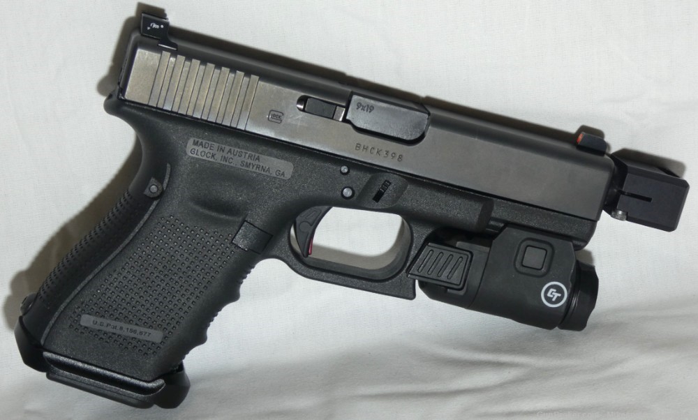 Glock 19 Gen 4 9MM Semi Auto Pistol w/Compensator & Crimson Trace Light-img-3