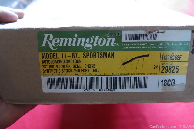 Remington 11-87 Sportsman 20 Ga Semi-Auto Shotgun 28"BBL Synthetic Stock -img-4