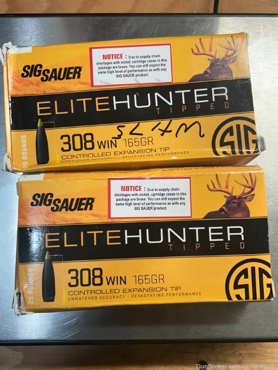 Sig Sauer Elite Hunter 308 Winchester 165gr Controlled Expansion Tip 40rds -img-0