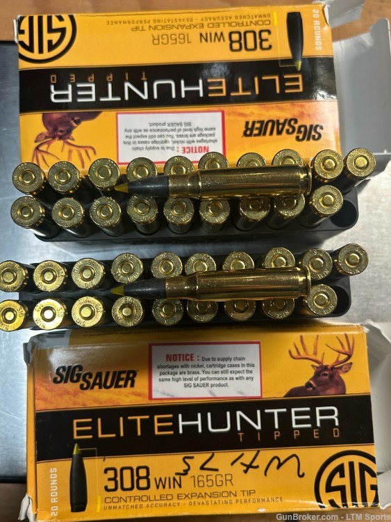 Sig Sauer Elite Hunter 308 Winchester 165gr Controlled Expansion Tip 40rds -img-2
