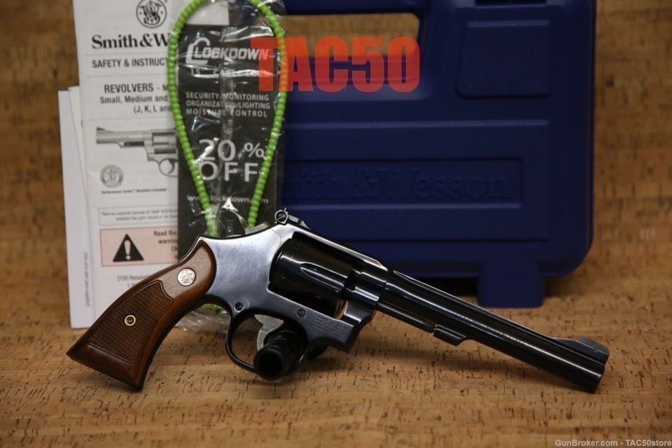 Smith & Wesson MODEL 17 MASTERPIECE 22LR BRIGHT BLUED K FRAME 22 6" BARREL-img-0